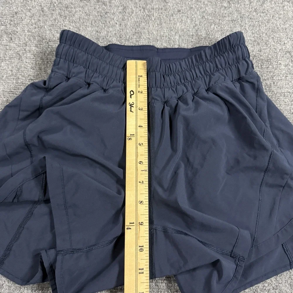 Lululemon Track That Shorts Womens 4 True Navy Blue Active Lined Run 5